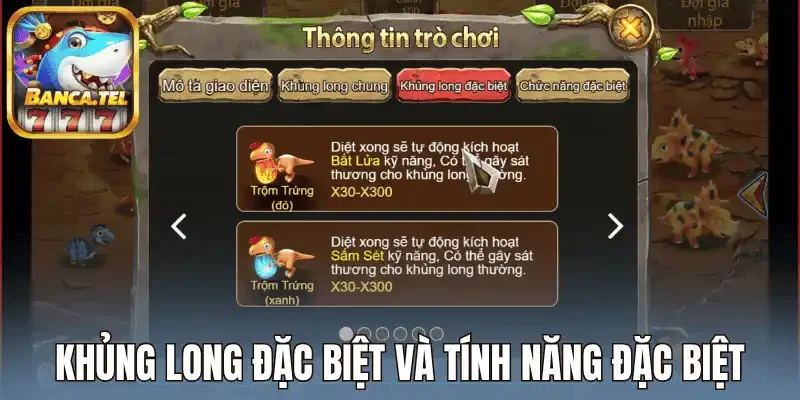 Khủng Long đặc biệt và tính năng đặc biệt